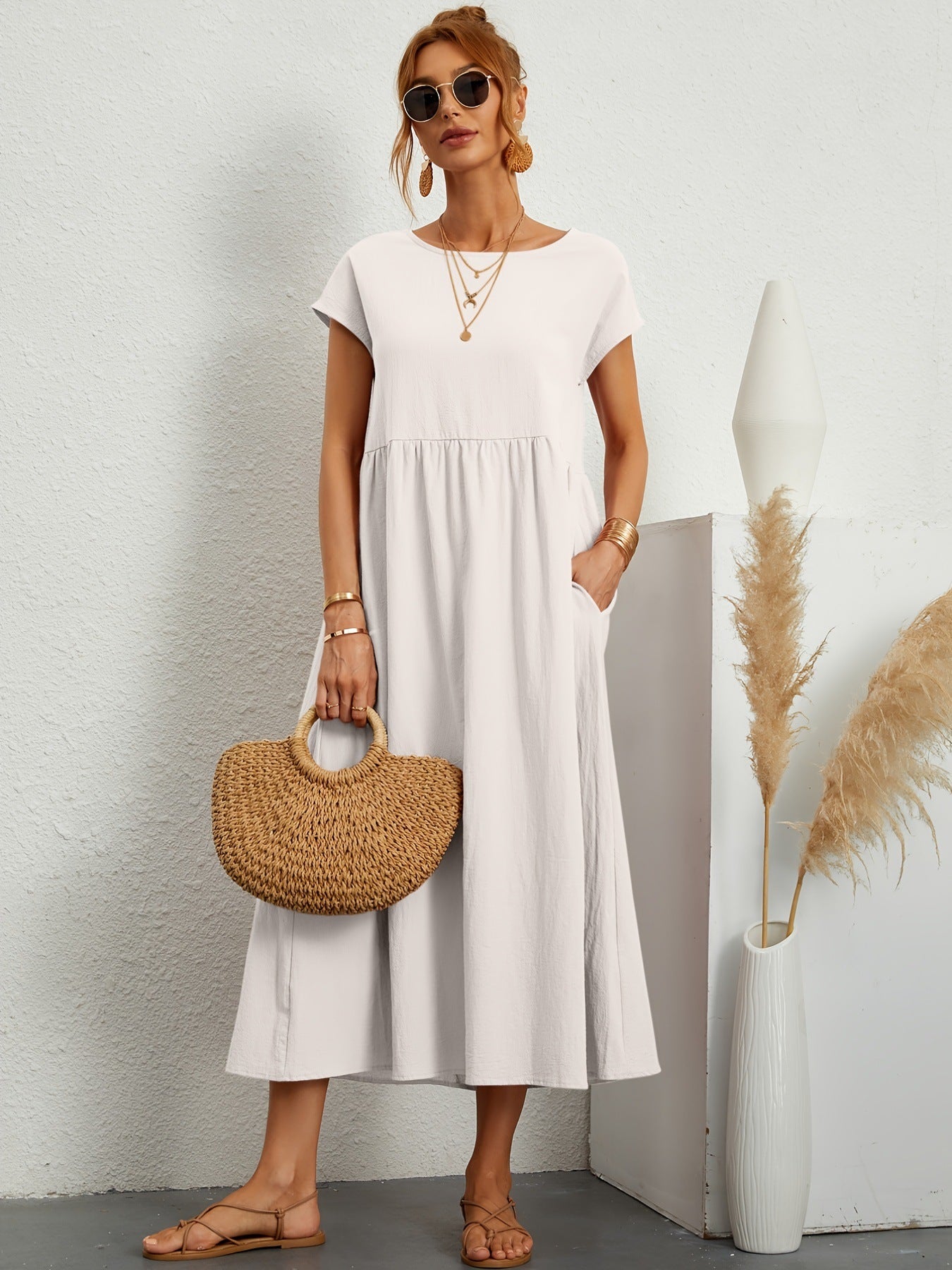 Robe Midi Babydoll Femme